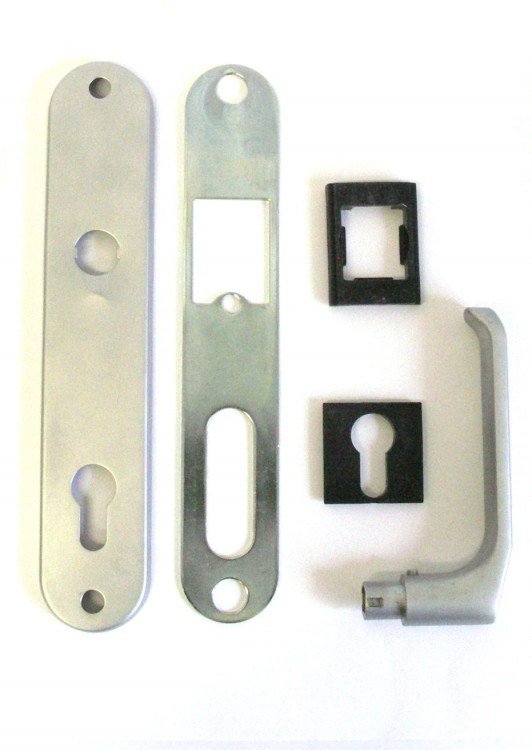 Štít vnitřní s klikou 92 mm oblý Cr-mat DOPRODEJ - Kliky, okenní a dveřní kování, panty Kování dveřní Kování dveřní bezpečnostní